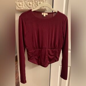 Moa Moa Burgandy Womens Top NWT - L